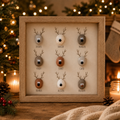 Reindeer Pebble Style Wall Plaque – Rustic Christmas Decoration (25cm x 25cm)