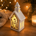 Light Up Ceramic House Ornament
