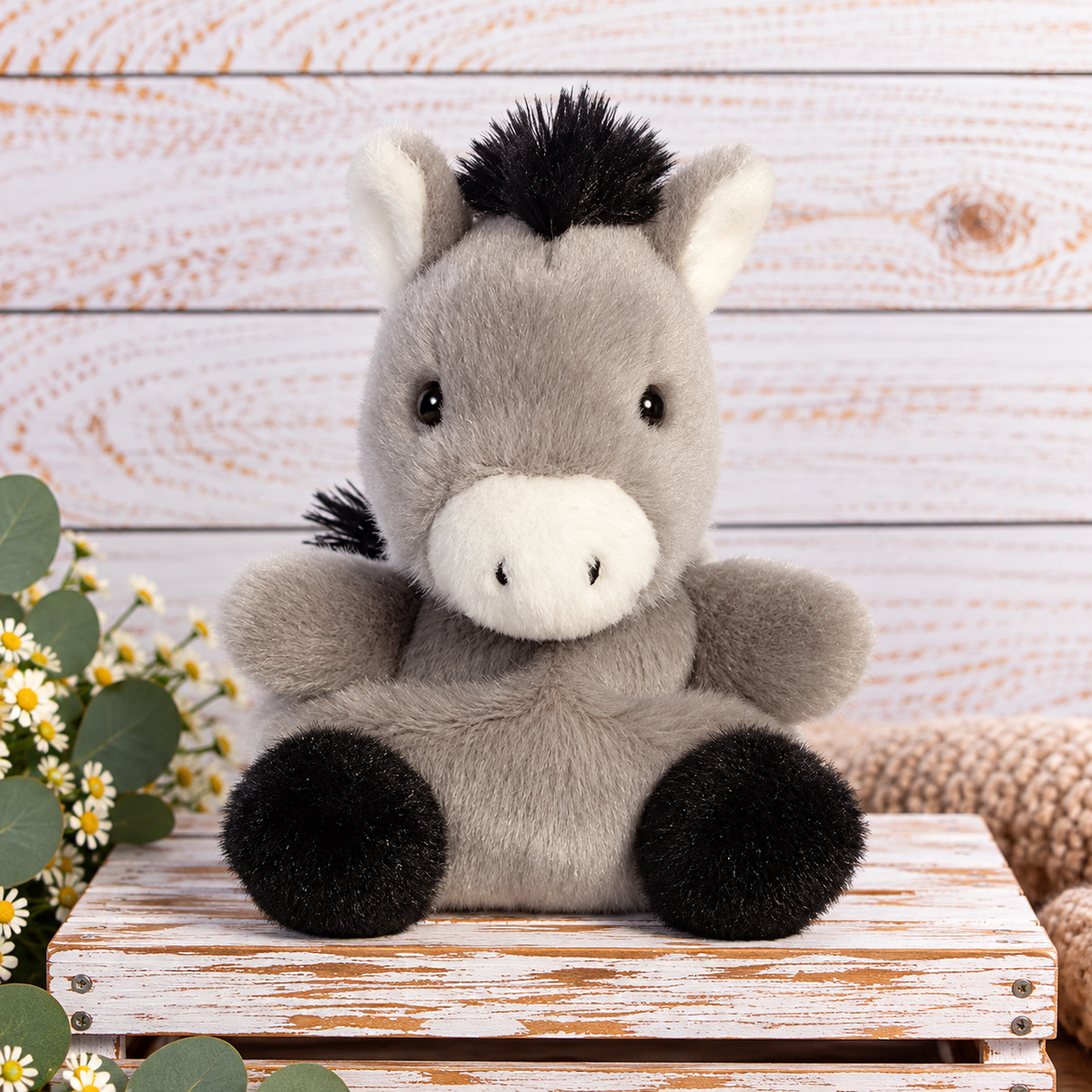 Palm Pals Donkey Soft Toy – 13cm