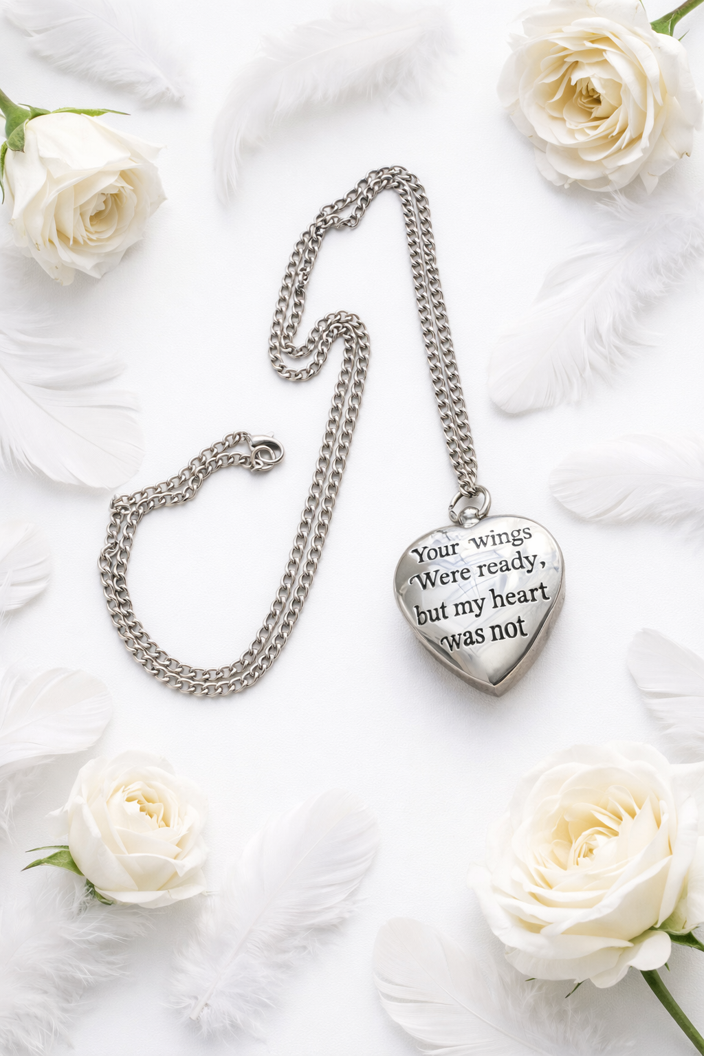 Personalised Memorial Heart Necklace – Photo Upload Keepsake with Optional Ashes Compartment
