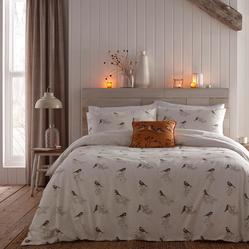 Chickadees Brushed Cotton Duvet Set