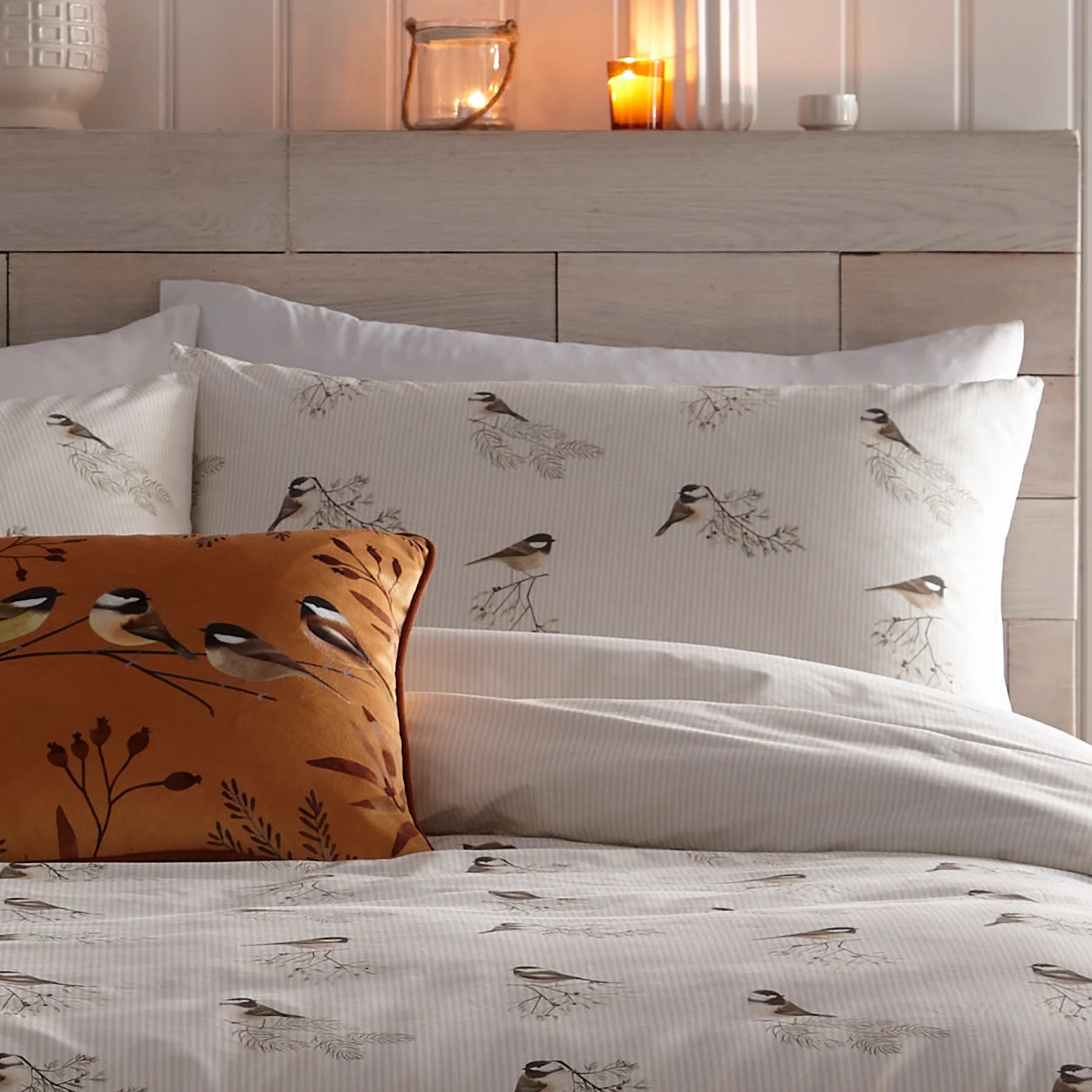 Chickadees Brushed Cotton Duvet Set