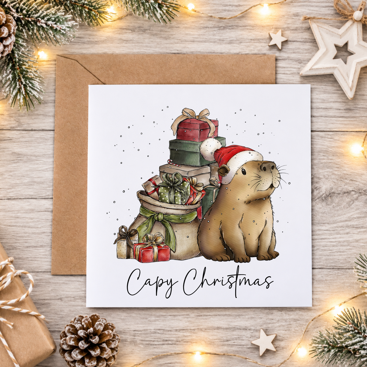 Capy Christmas Greeting Card - FREE Postage
