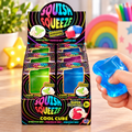 Squish Squeeze Cool Cube 5cm sensory fidget toys in assorted bright colours, featuring soft, stretchy, squeezable cubes.