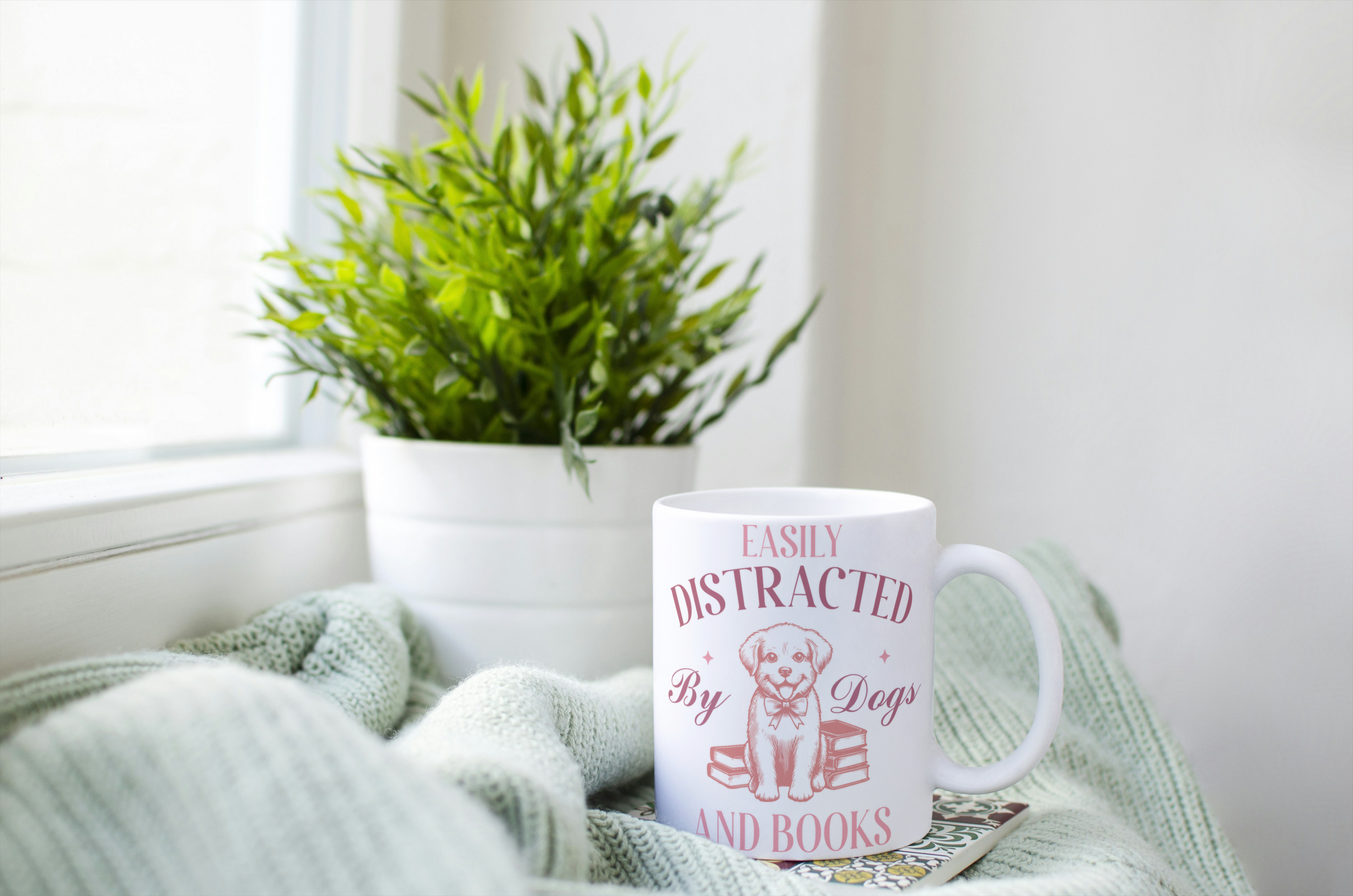 Distracted By Dogs & Books Mug or  Travel Mug