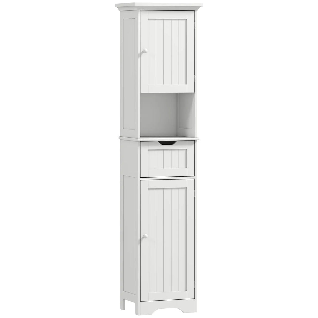 Slim Storage Cabinet, with Sensor Lights - White
