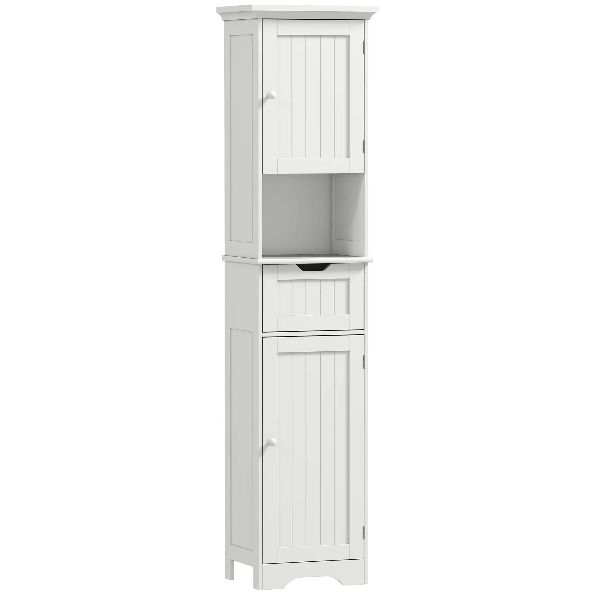 Slim Storage Cabinet, with Sensor Lights - White