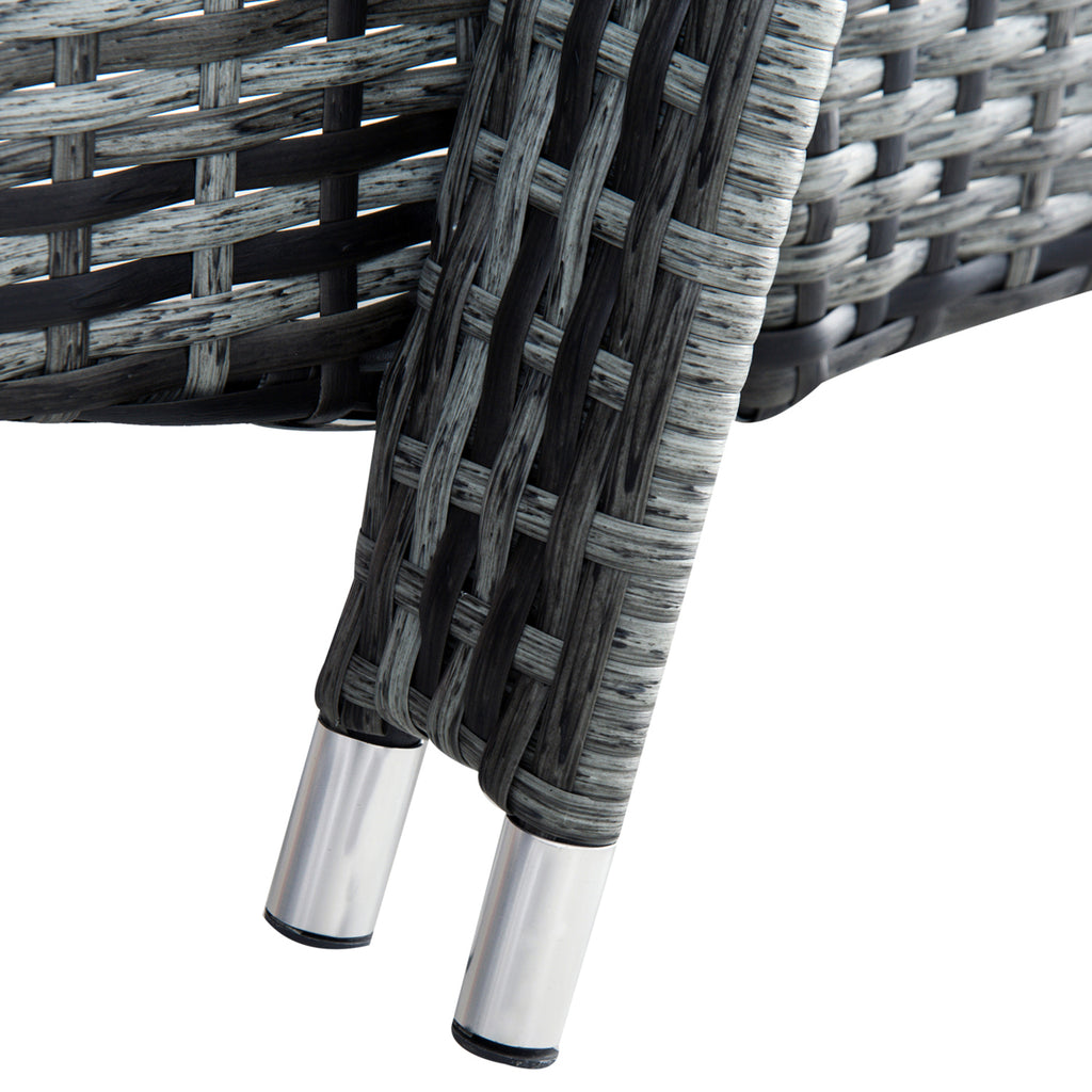 3 Pieces PE Rattan Patio Lounge Chair Set - Grey or Brown