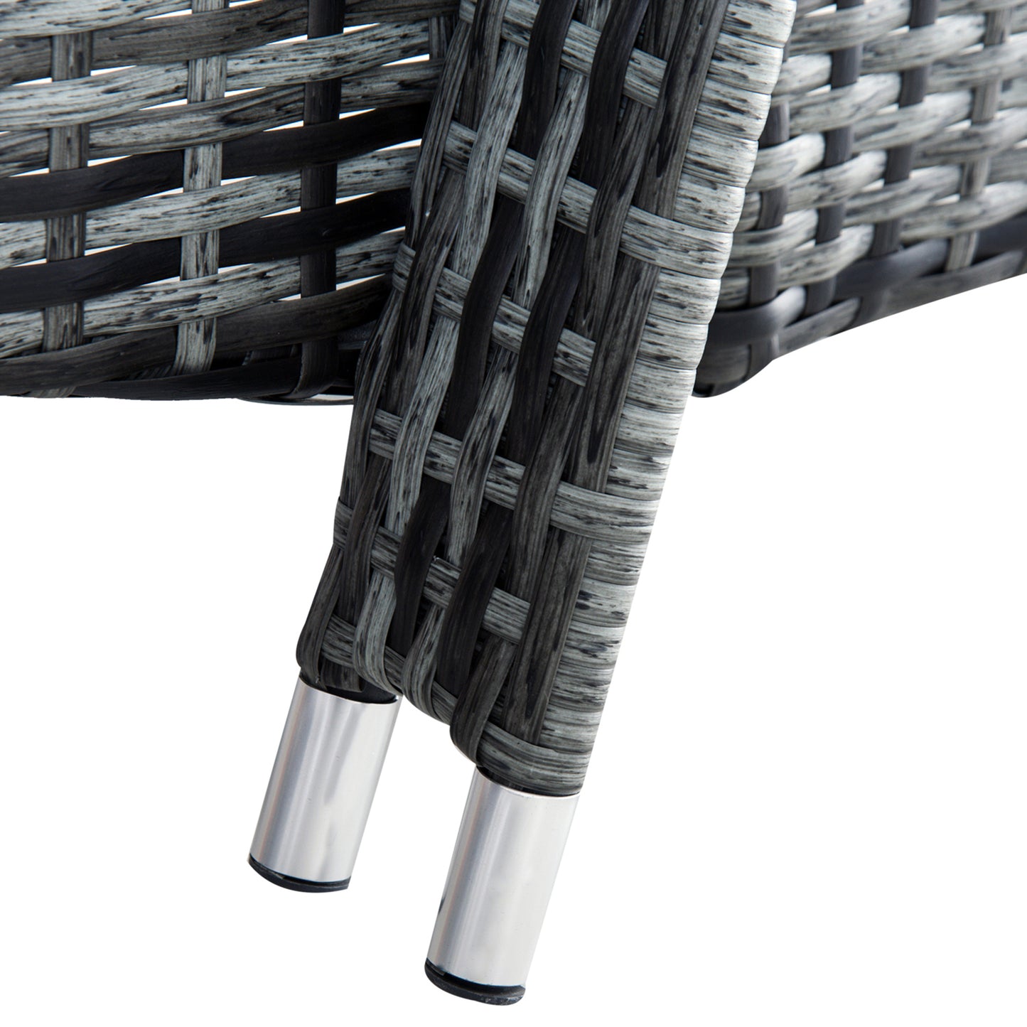 3 Pieces PE Rattan Patio Lounge Chair Set - Grey or Brown