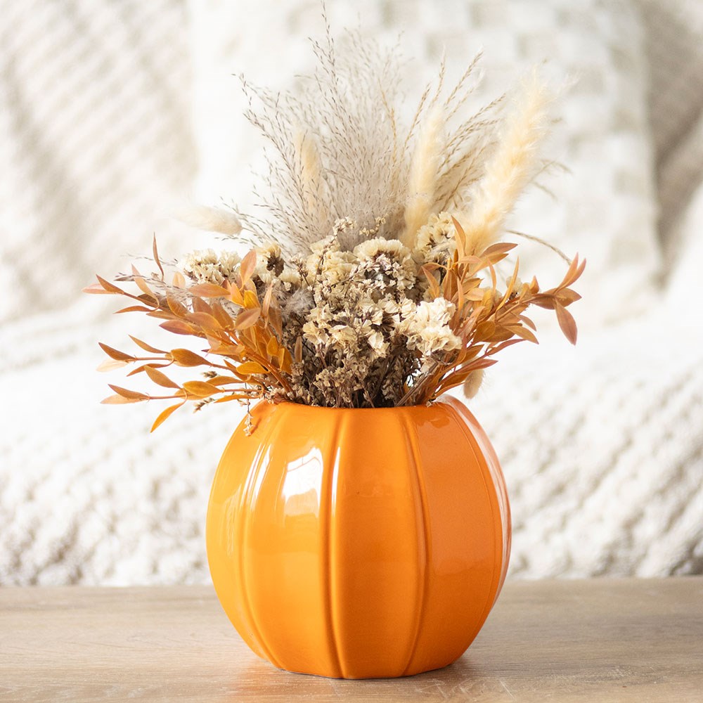 Orange Pumpkin Shape Vase