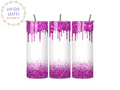 20oz Stainless Steel Skinny Tumblers - Glitter Drip - 7 Colour Options