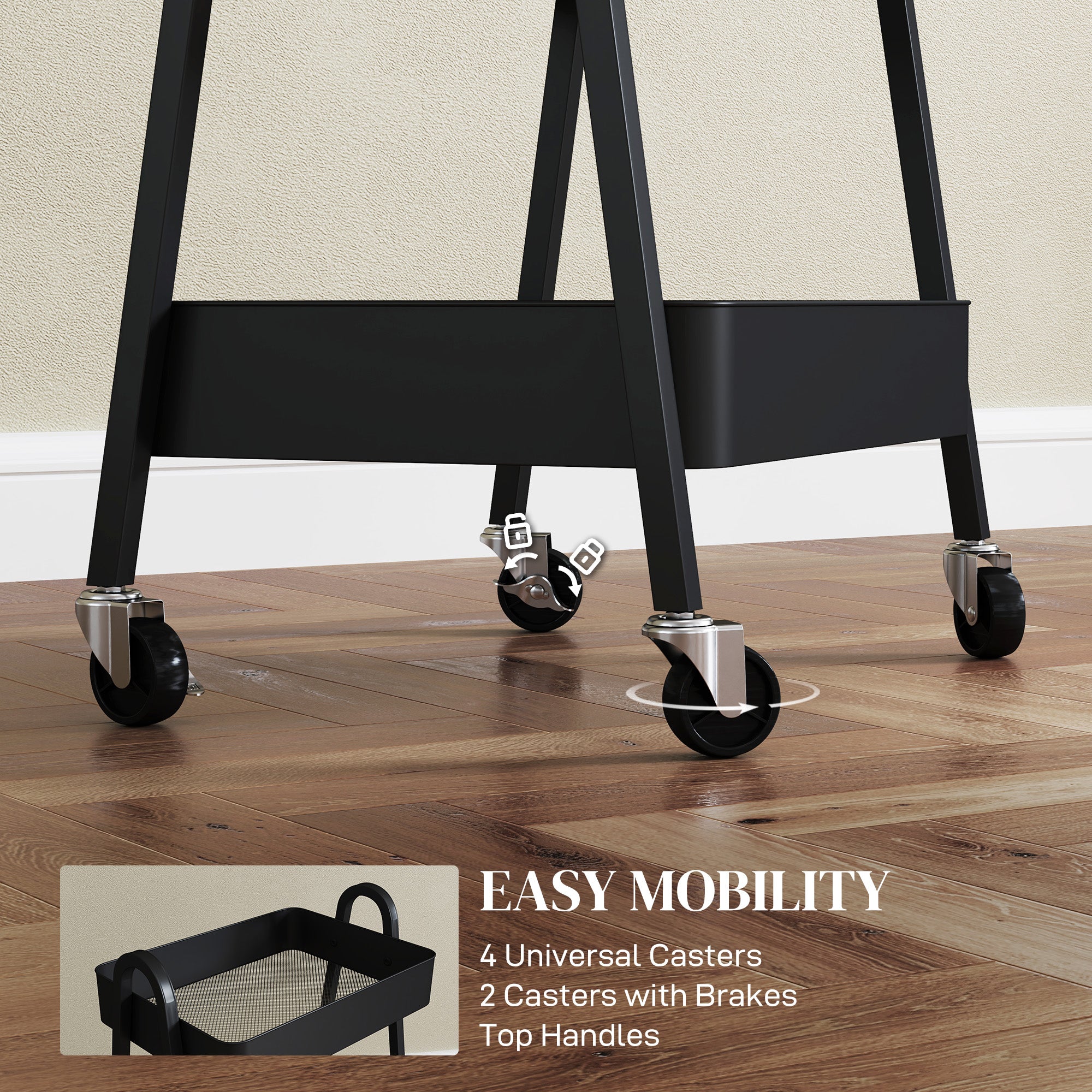 Three-Tier Storage Trolley - 3 Colour Options