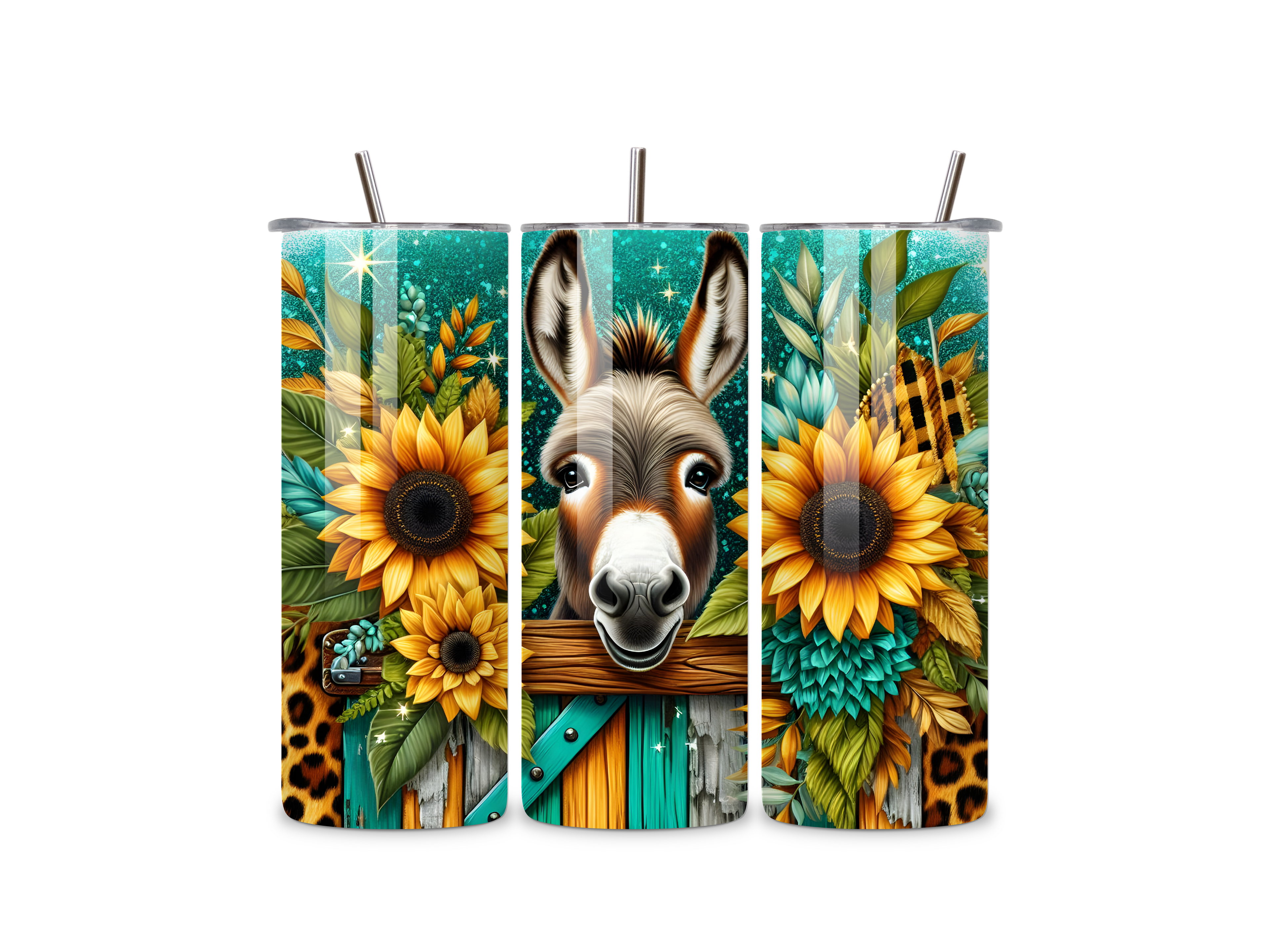 Donkey With Sunflowers 20oz Tumbler