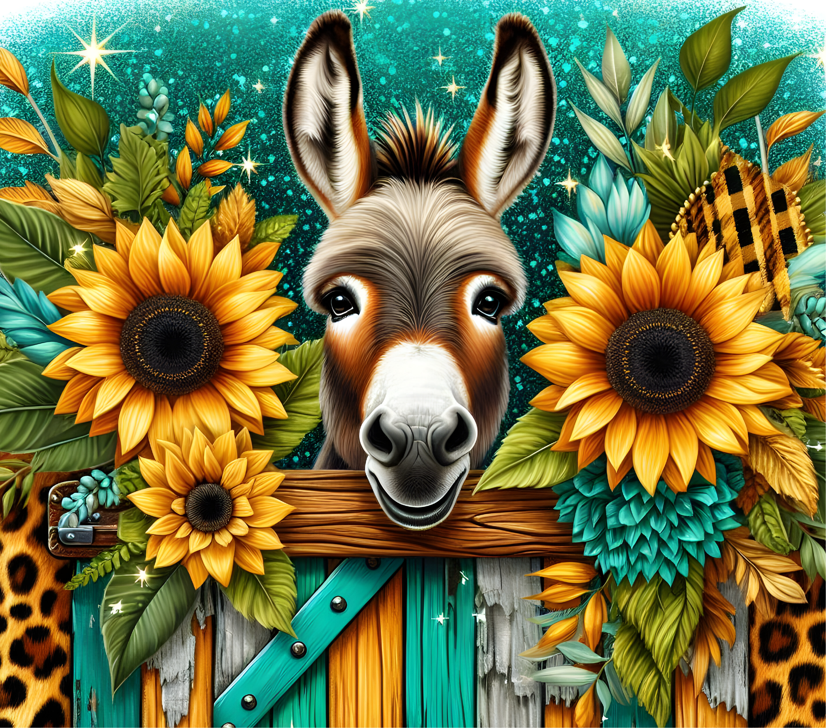Donkey With Sunflowers 20oz Tumbler