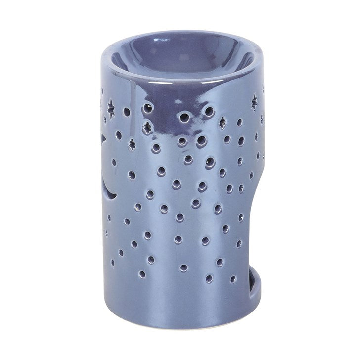 Iridescent Purple Moon Pillar Oil Burner and Wax Warmer