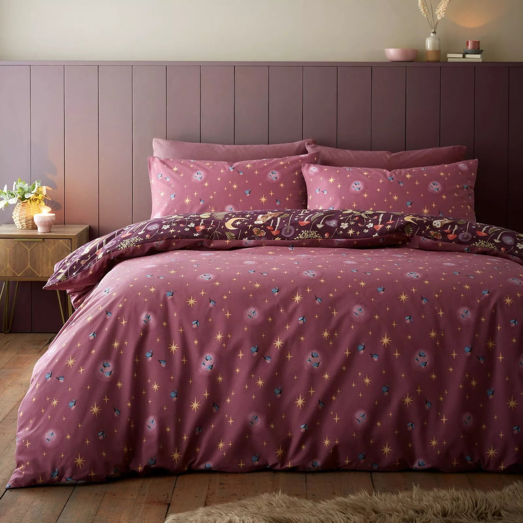 Enchanted Twilight Duvet Cover Set by Catherine Lansfield - in Plum