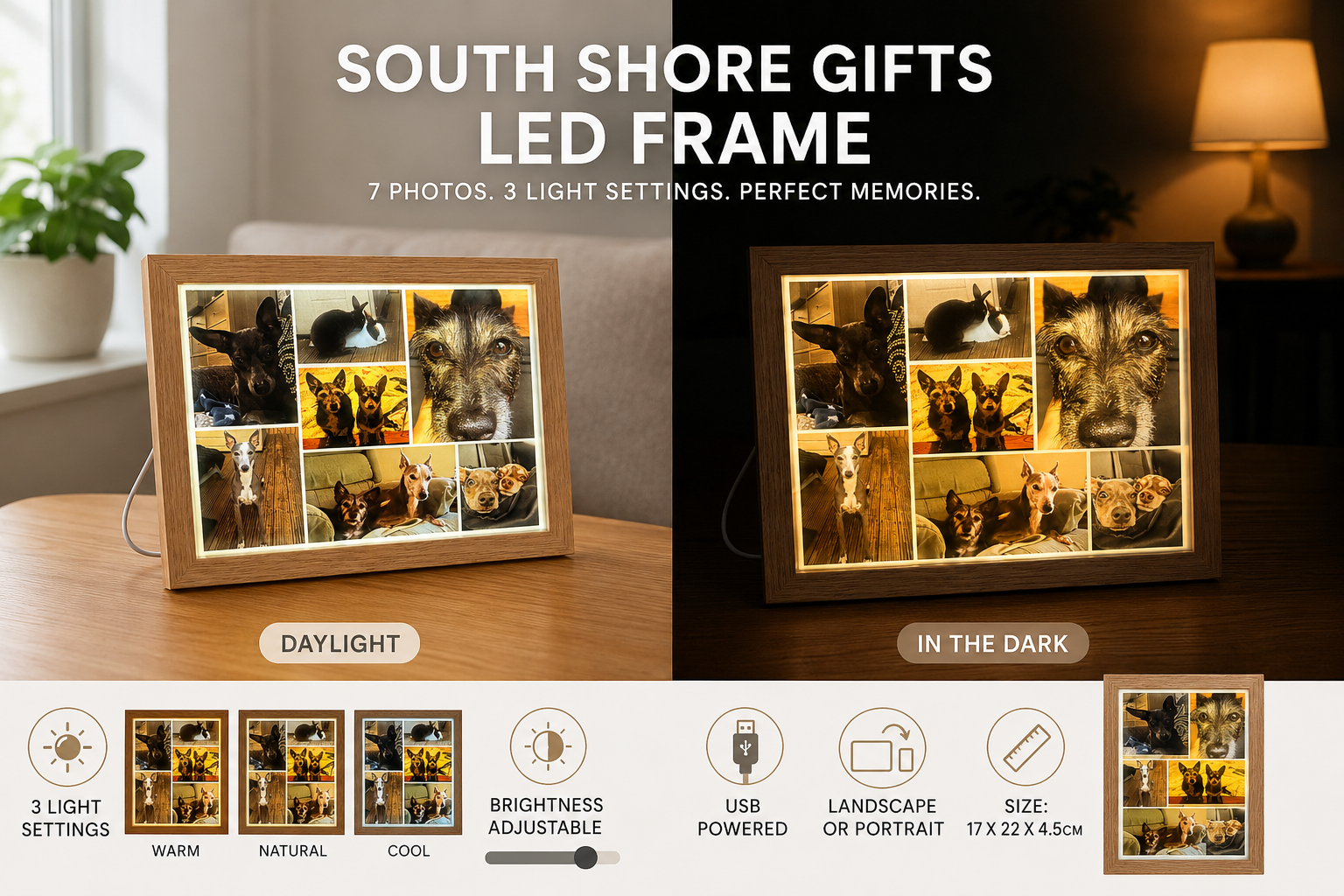 A5 LED Photo Upload Photo Frame – Personalised Light-Up Photo Display