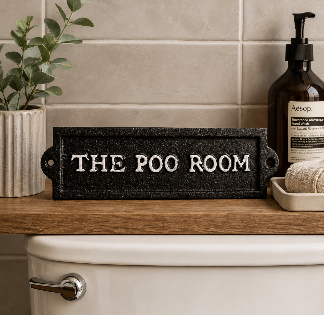 The Poo Room Cast Iron Bathroom Sign – Funny Toilet Cast Iron Sign