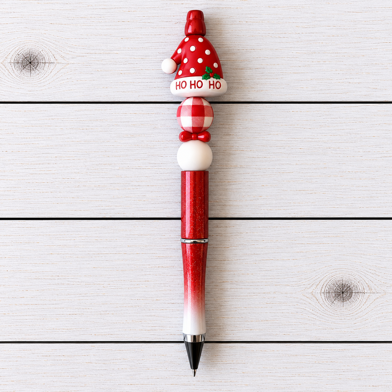 Santa Hat Novelty Beaded Pen