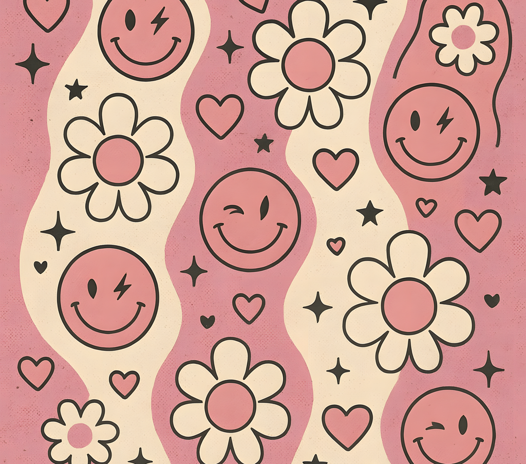 Flowers & Smiley Faces 20oz Tumbler