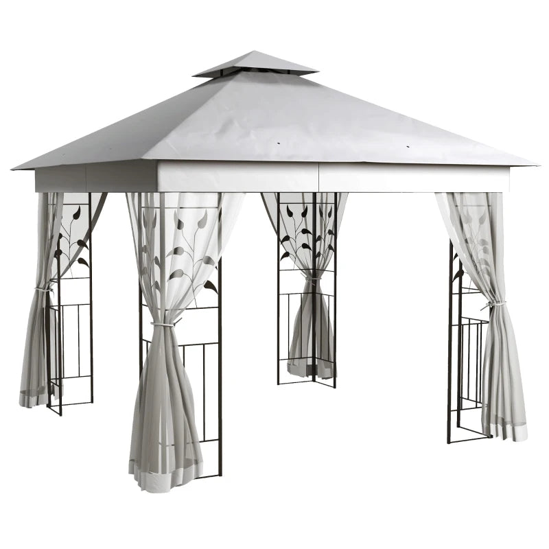 3 x 3(m) Steel Frame Double Roof Garden Gazebo - 3 Colour Options