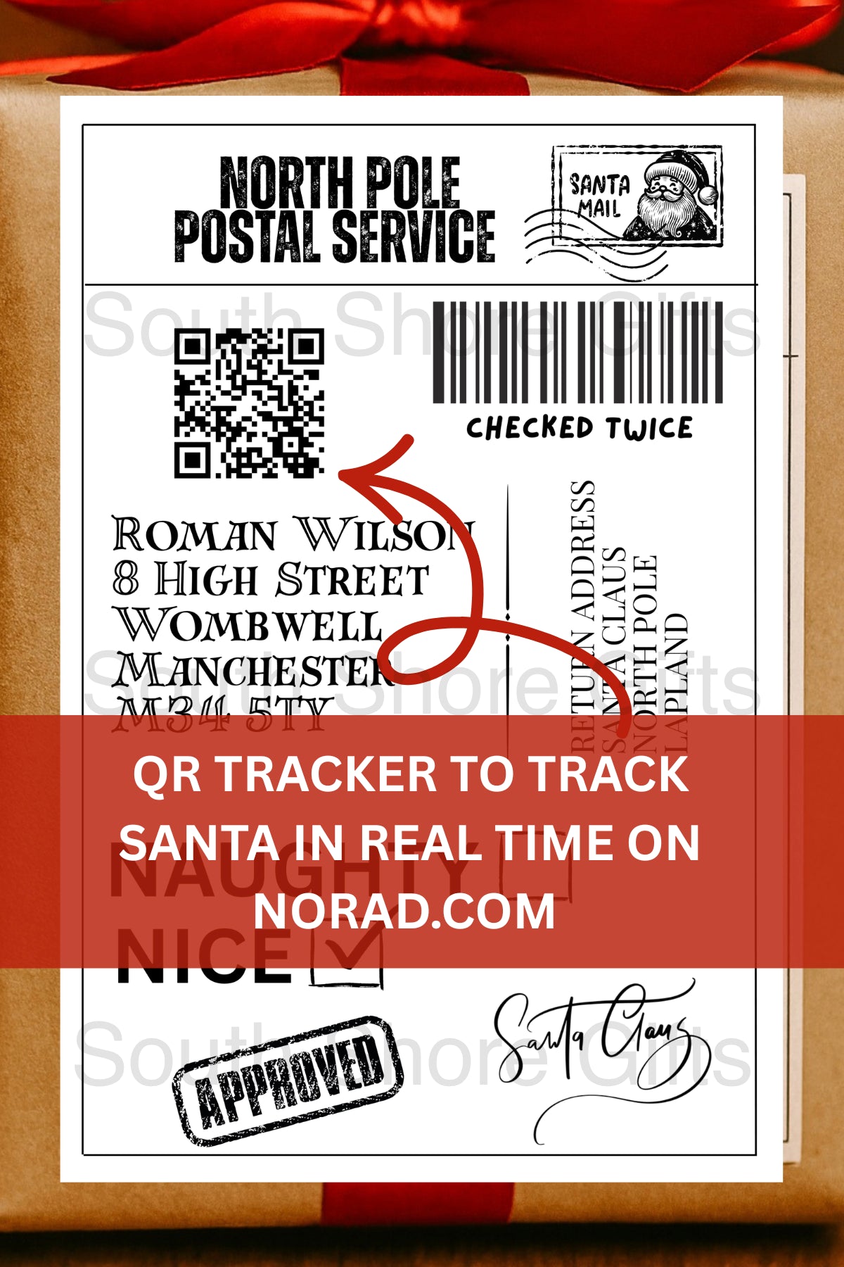 🎅🏻 North Pole Parcel Stickers – Santa Tracker Edition (Bundle of 20) 🎁