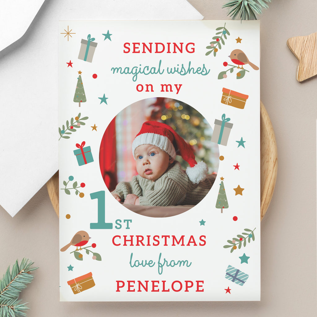 Personalised My 1st Christmas Photo Upload Pack of 10 Cards