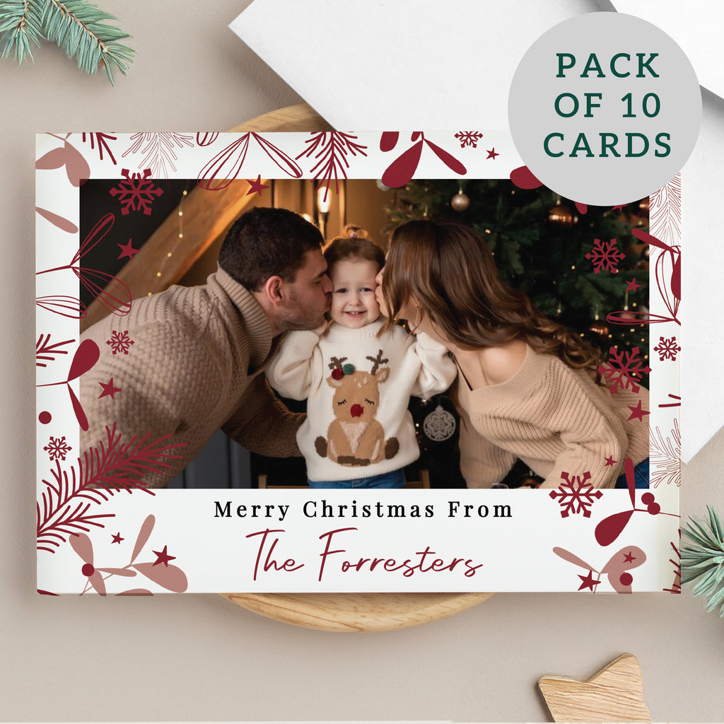 Personalised Photo Upload Pack of 10 Christmas Cards