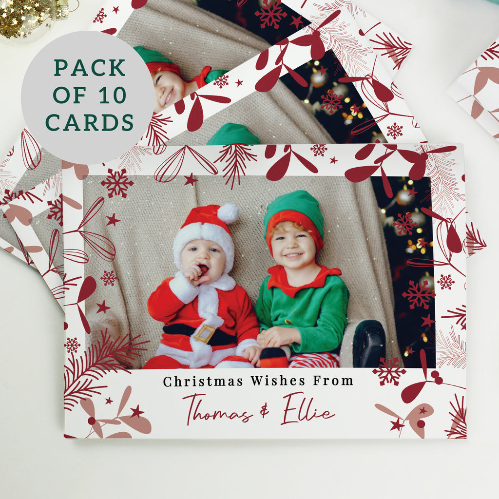 Personalised Photo Upload Pack of 10 Christmas Cards