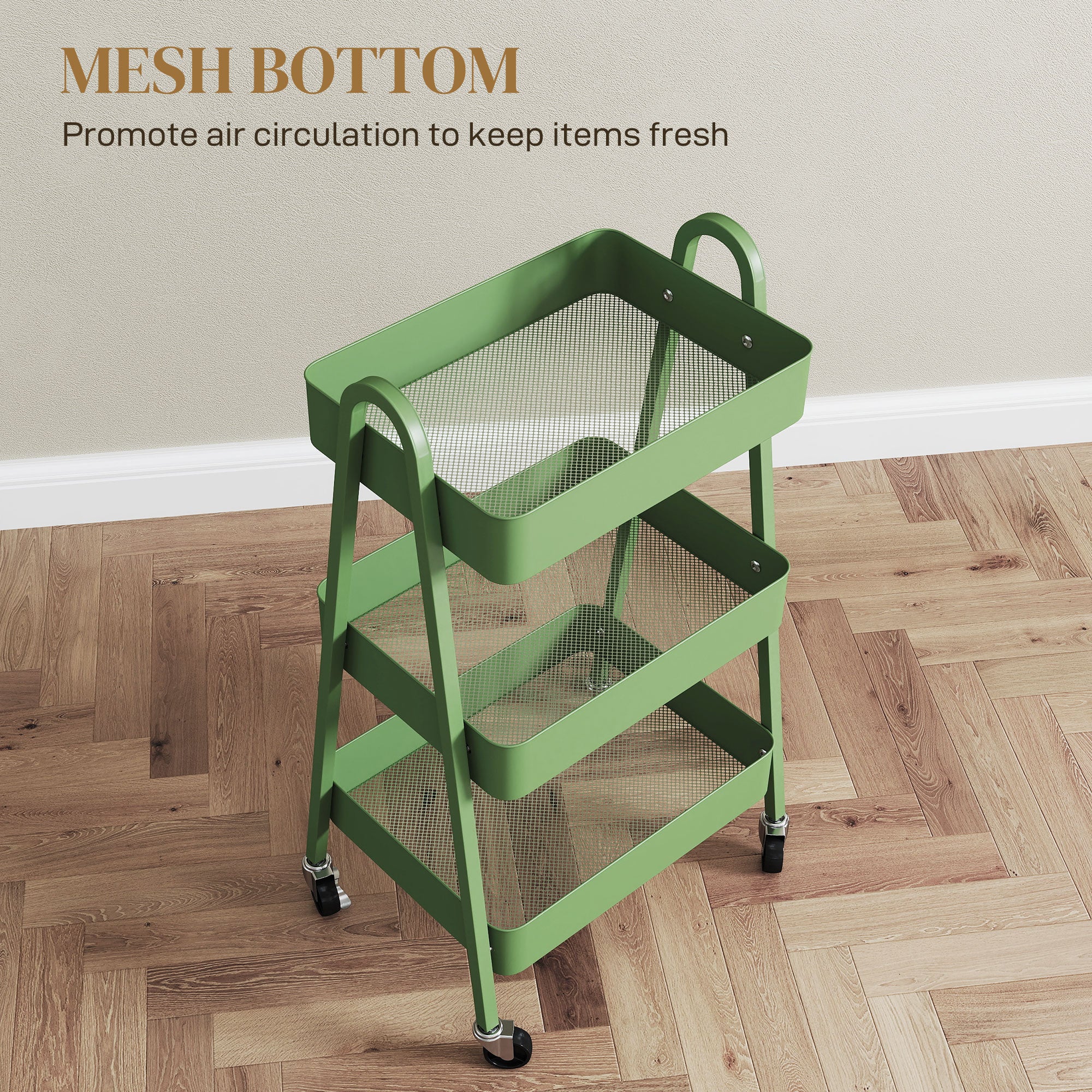 Three-Tier Storage Trolley - 3 Colour Options