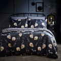 Gothic Skulls Halloween Duvet Cover Set in Black