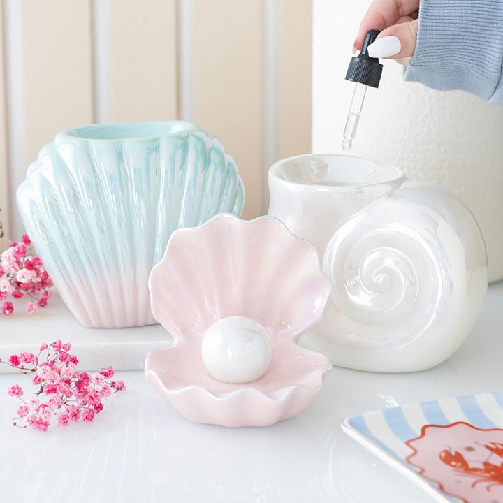 Pearlescent Spiral Shell Oil Burner