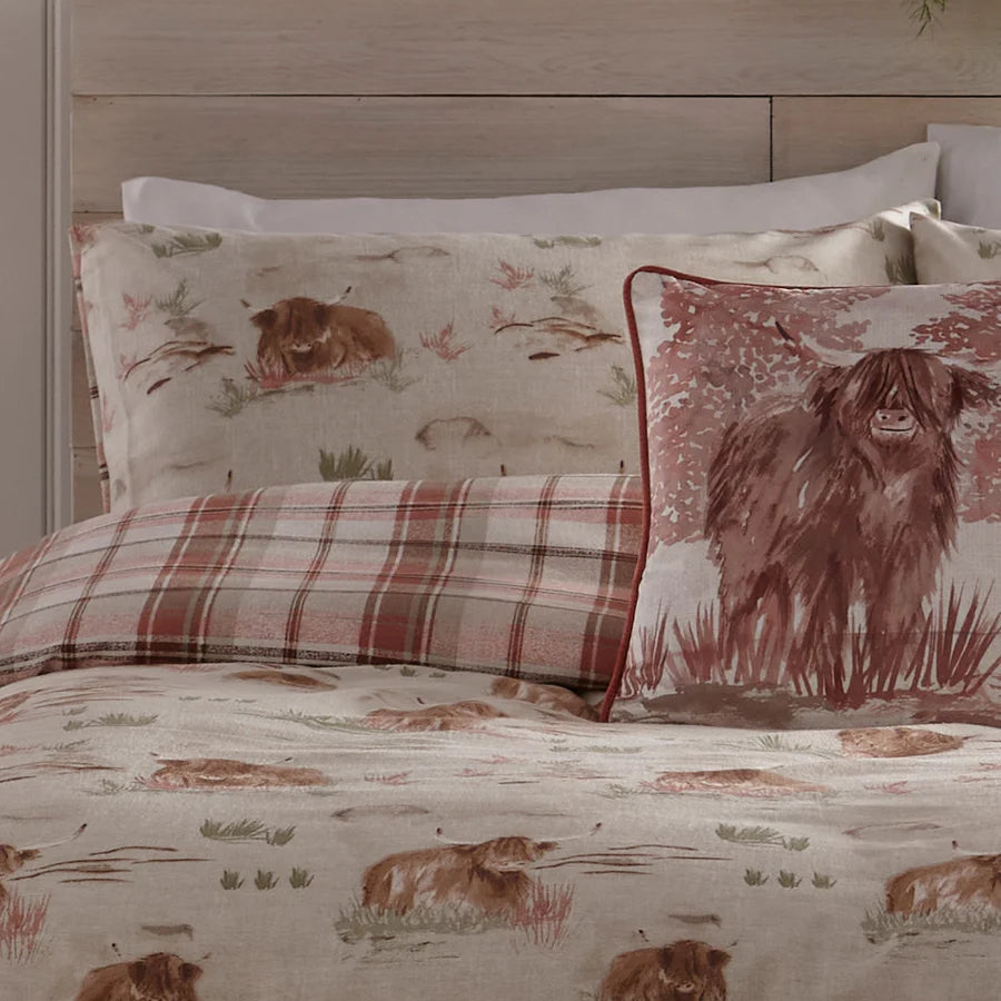 100% Cotton Terracotta Hanson Highland Cow Duvet Cover