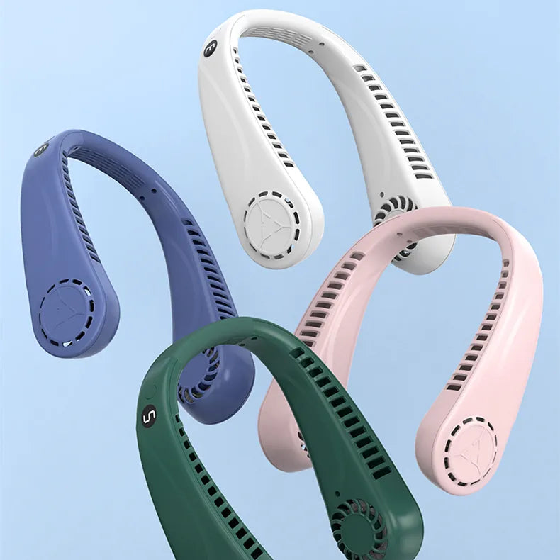 Bladeless Neck Fan – Rechargeable Hands-Free Portable Fan with 5 Speeds