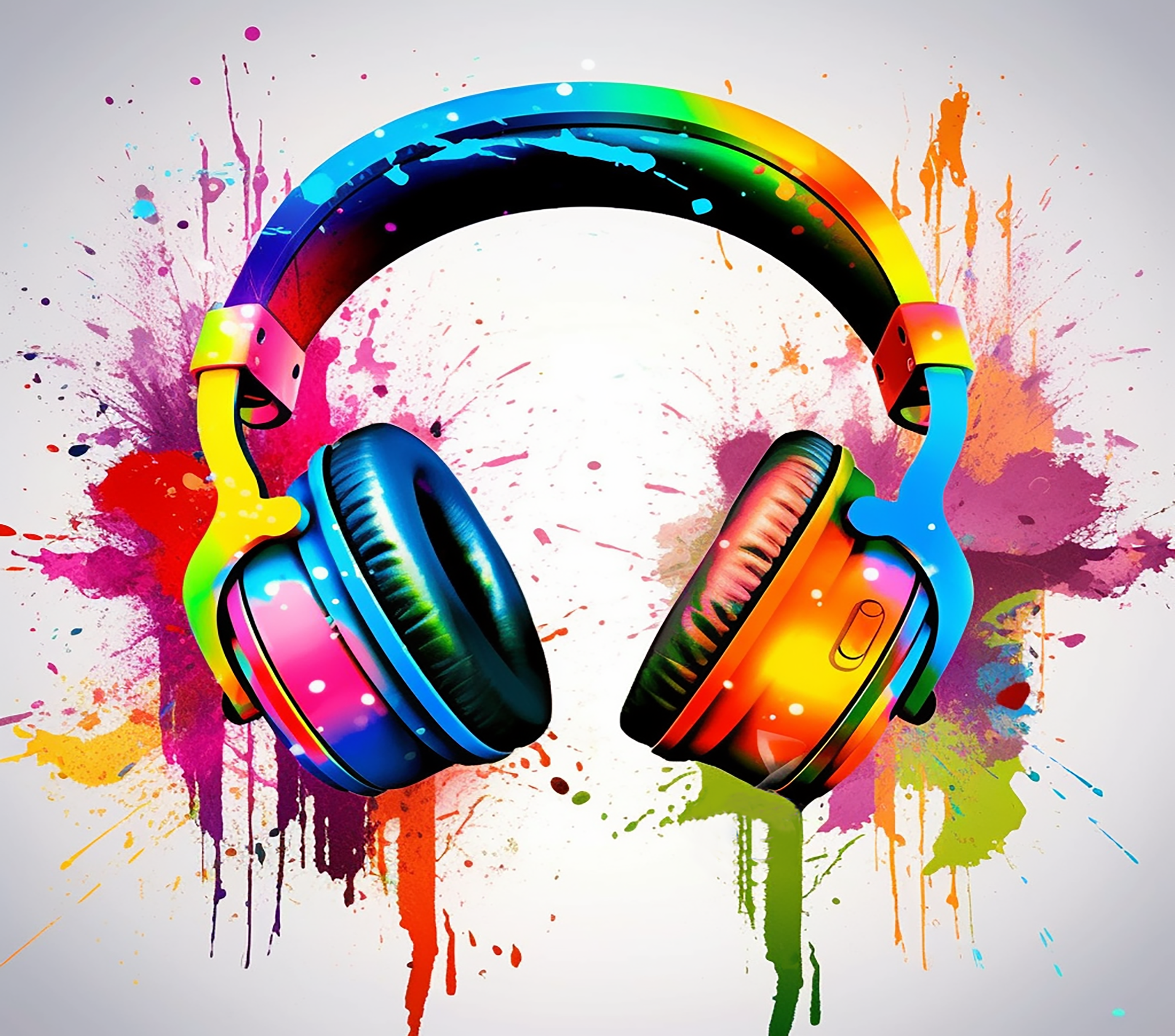 Headphone Splash Design, 20oz Stainless Steel Skinny Tumbler