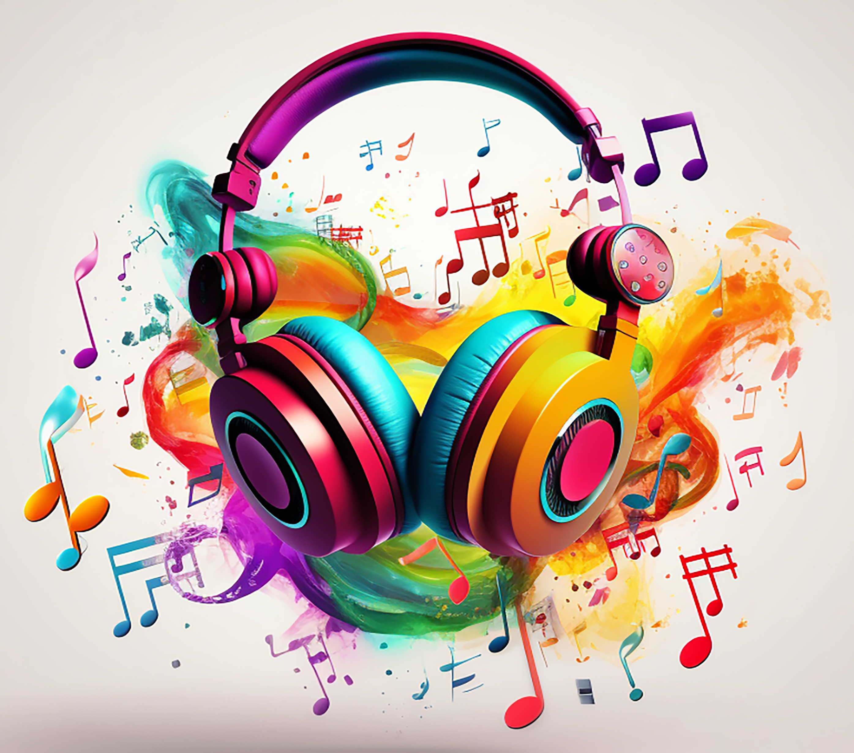 Vibrant Headphones Design, 20oz Stainless Steel Skinny Tumbler