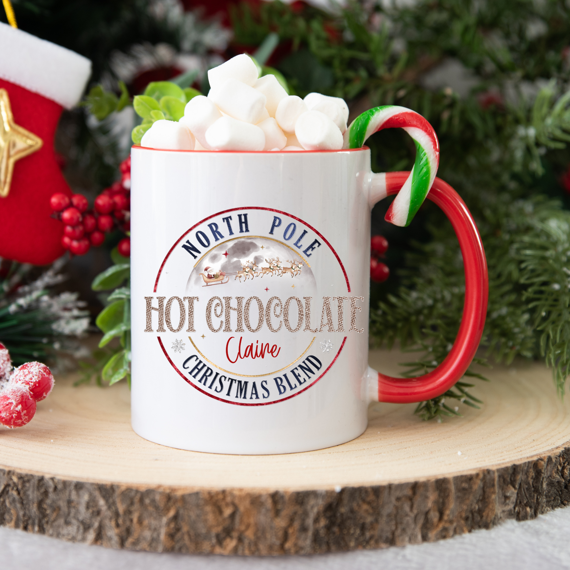 Personalised North Pole Hot Chocolate Mug – 11oz Ceramic
