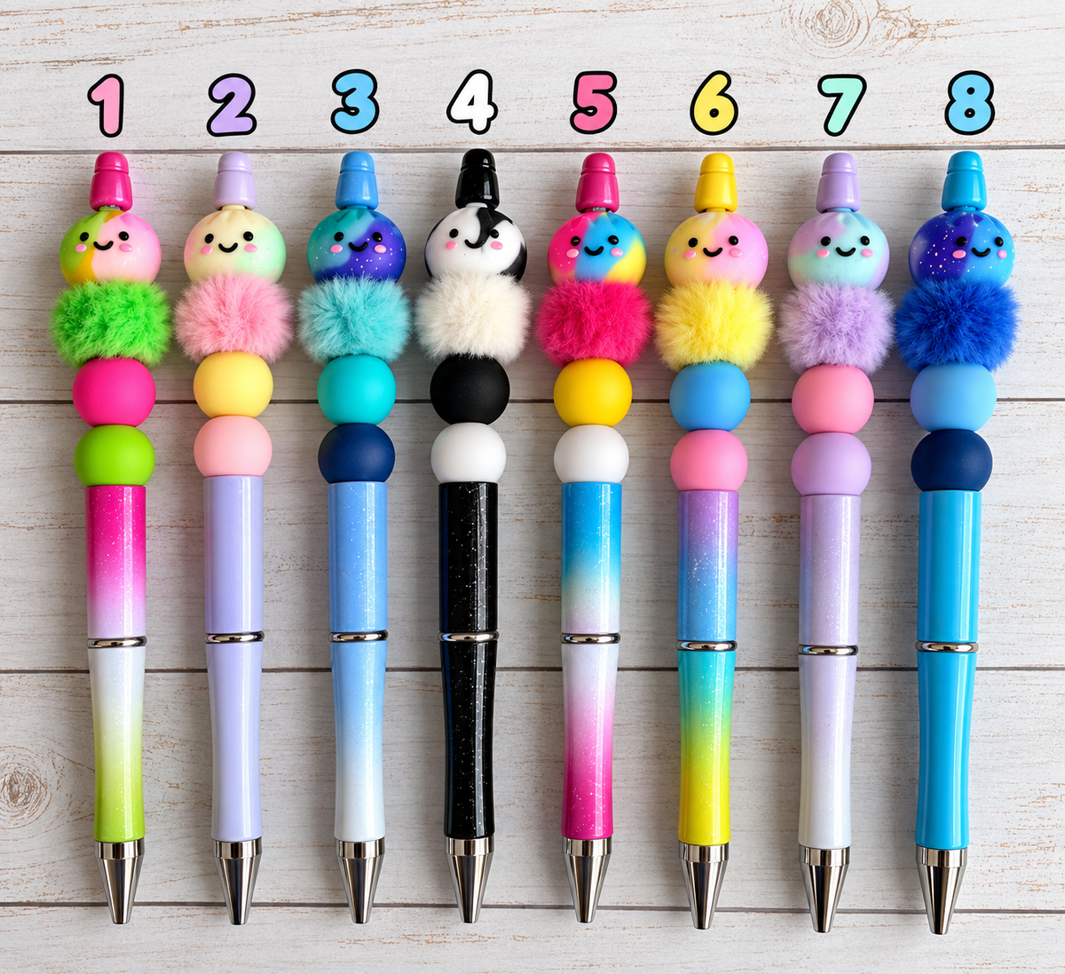Glittery Dumplings Novelty Beaded Pens