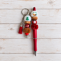 Snow Globe Novelty Beaded Keyring and Pen Set