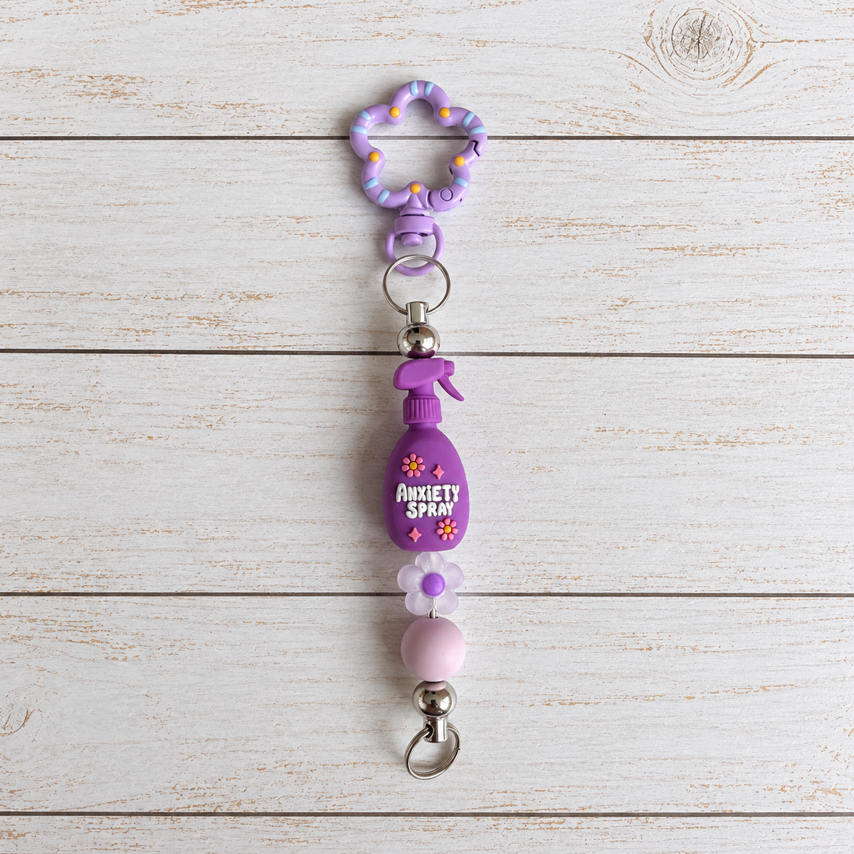 Anxiety Spray Novelty Beaded Keyring