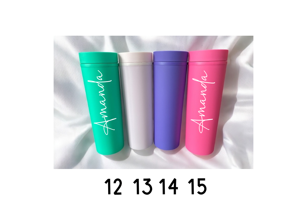 16oz Skinny Tumbler with Lid & Straw
