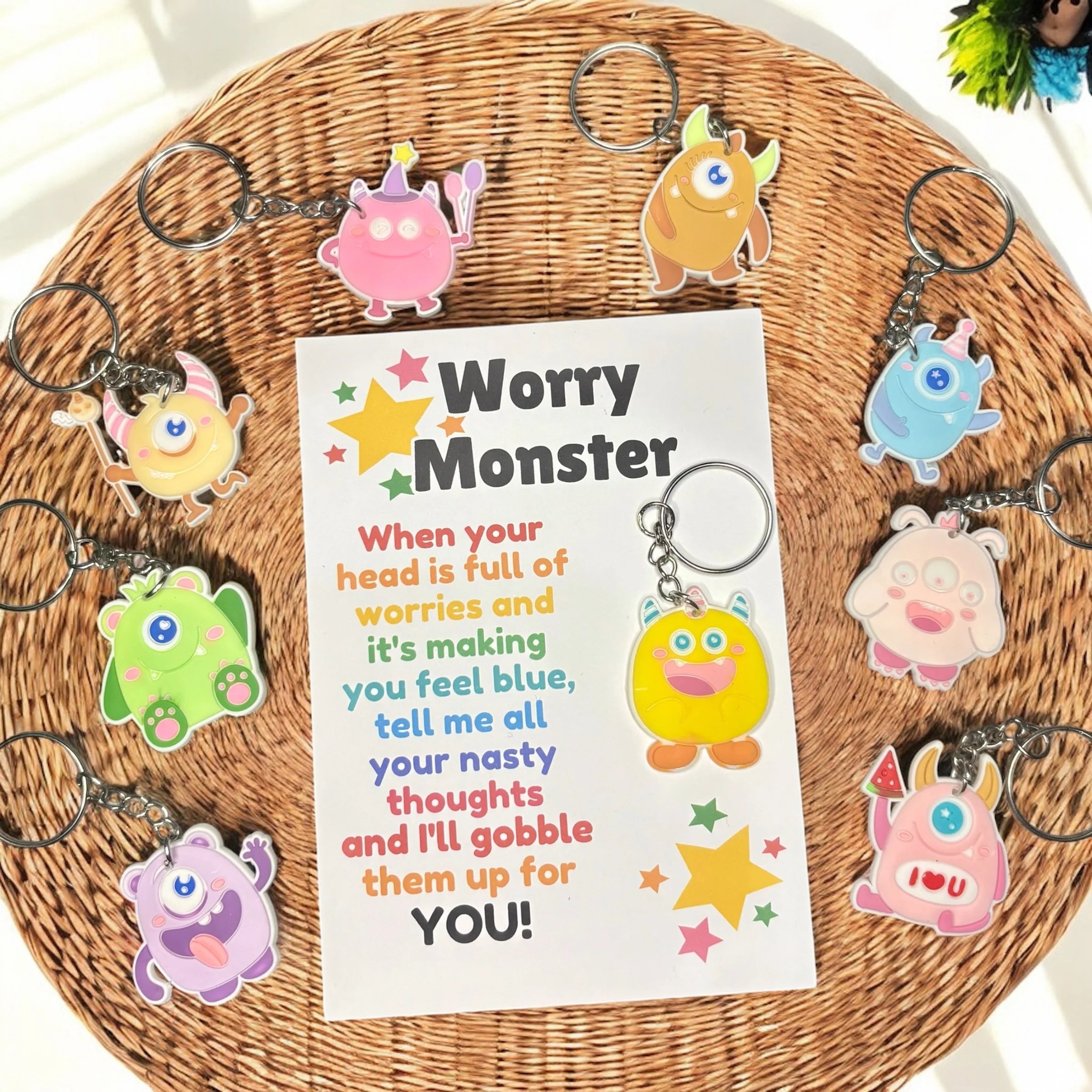 Worry Monster Keyring & Card