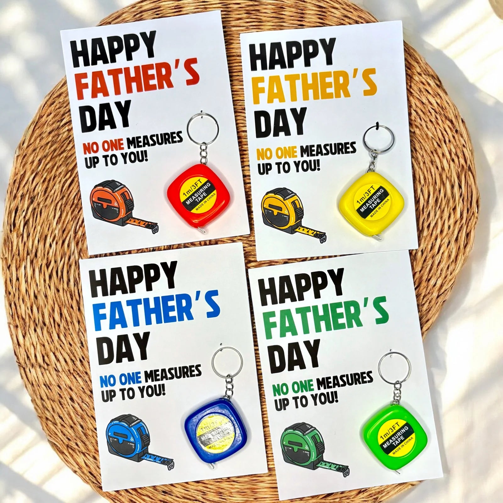 Mini Tape Measure Keyring – Father's Day Gift