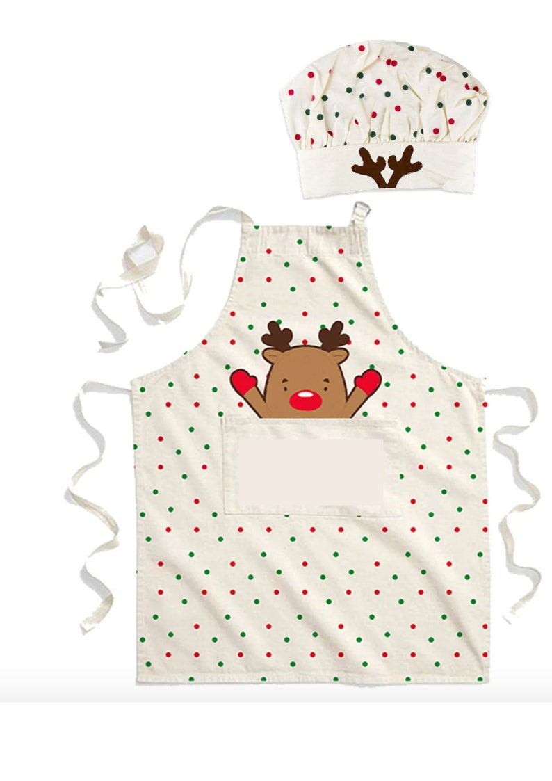 Children's Christmas Aprons With Matching Hat