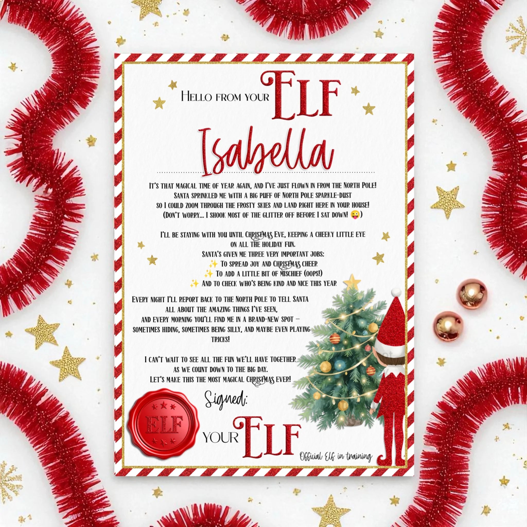 Elf Arrival Letters and Matching Envelopes - 3 Colours