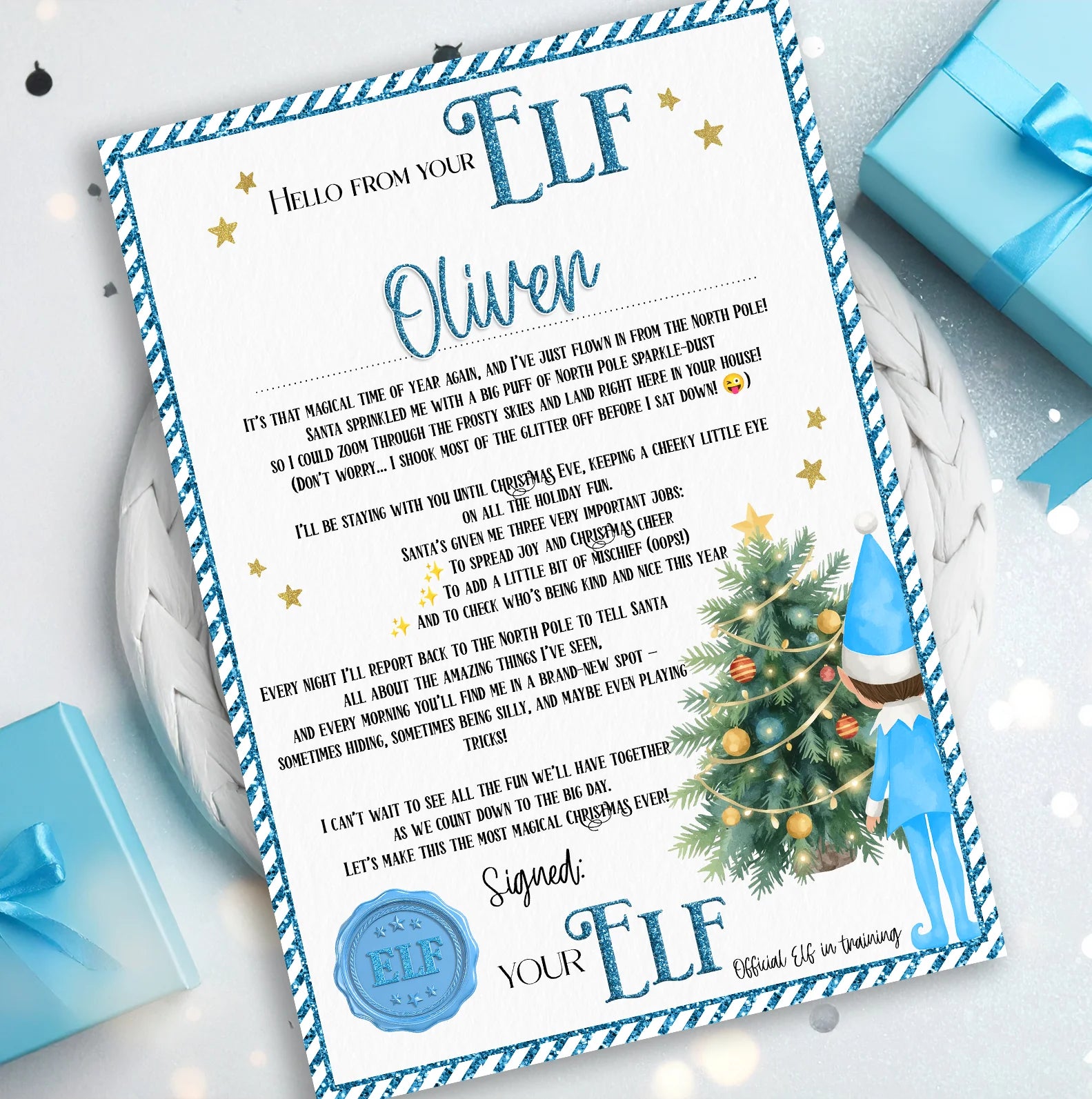 Elf Arrival Letters and Matching Envelopes - 3 Colours