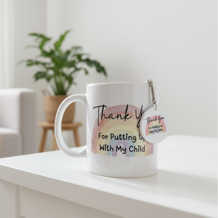Thank You For Putting Up With My Child Mug & A 🆓 Keyring