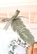 Personalised Memorial Glitter Feather Decoration - 6 Colour Options