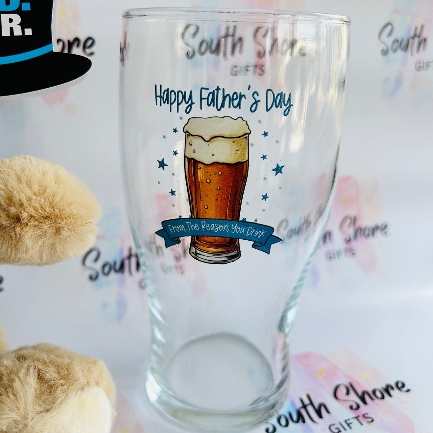 Best Dad Ever Gift Set – Teddy Bear & Pint Glass - 3 Designs