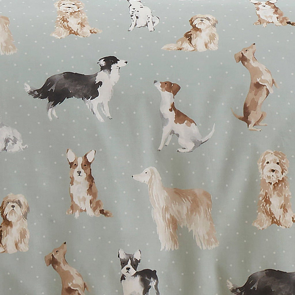 Duvet Cover Set Cute Dogs in Duck Egg